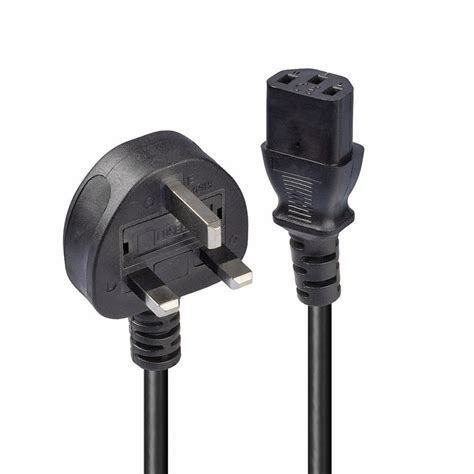 3-pin UK Plug to IEC C13 Power Cable